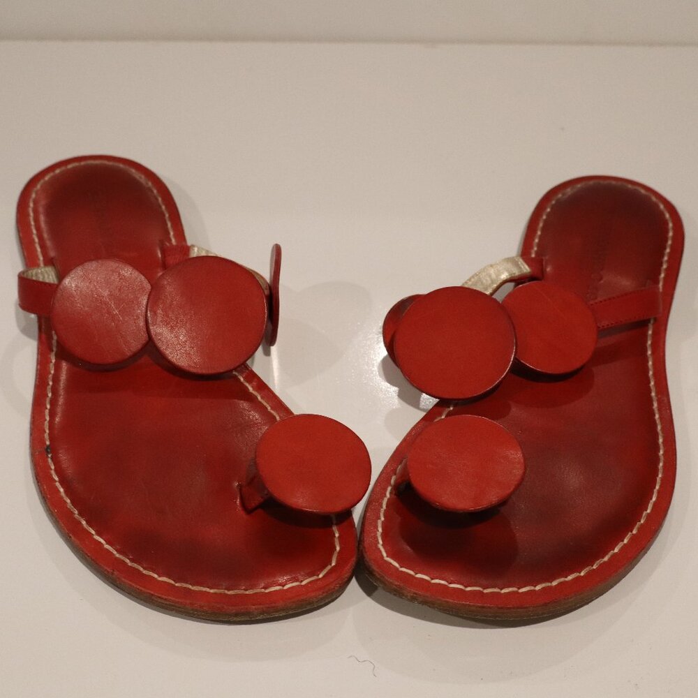 Bernardo 1946 Red Flip Flops Made in Italy - Size 8
